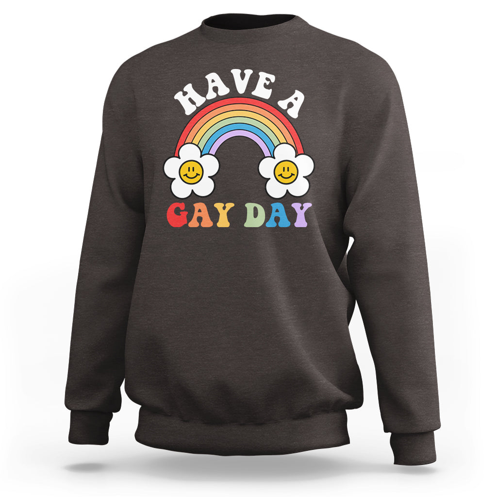 Funny LGBT Pride Sweatshirt Have A Gay Day Rainbow - Wonder Print Shop