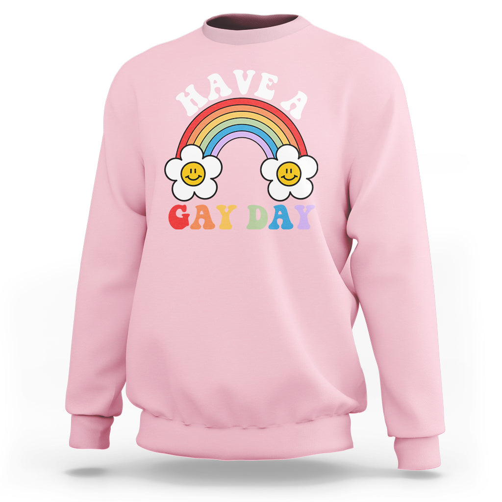 Funny LGBT Pride Sweatshirt Have A Gay Day Rainbow - Wonder Print Shop
