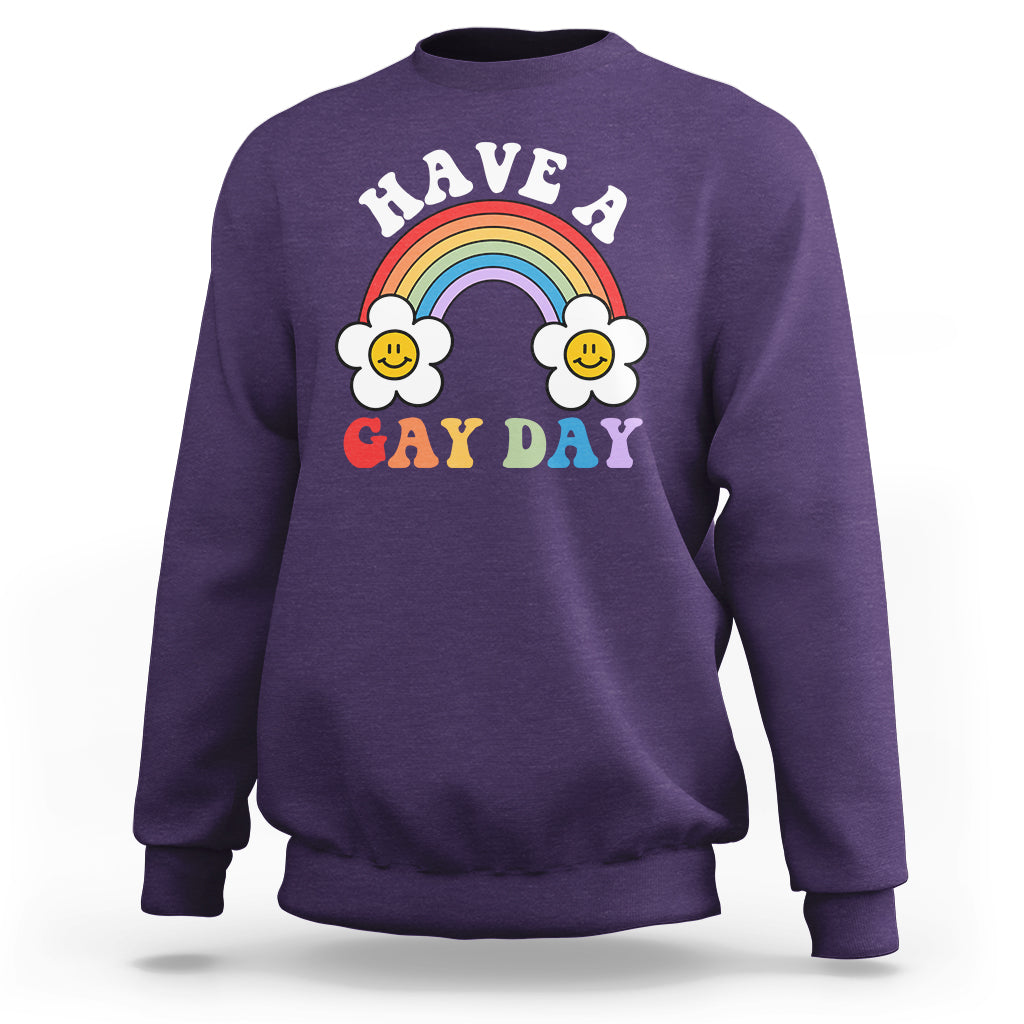 Funny LGBT Pride Sweatshirt Have A Gay Day Rainbow - Wonder Print Shop