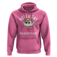 Funny LGBT Pride Hoodie Hella Gay And Ready To Slay Rainbow - Wonder Print Shop