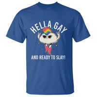 Funny LGBT Pride T Shirt Hella Gay And Ready To Slay Rainbow - Wonder Print Shop