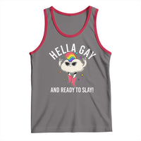 Funny LGBT Pride Tank Top Hella Gay And Ready To Slay Rainbow