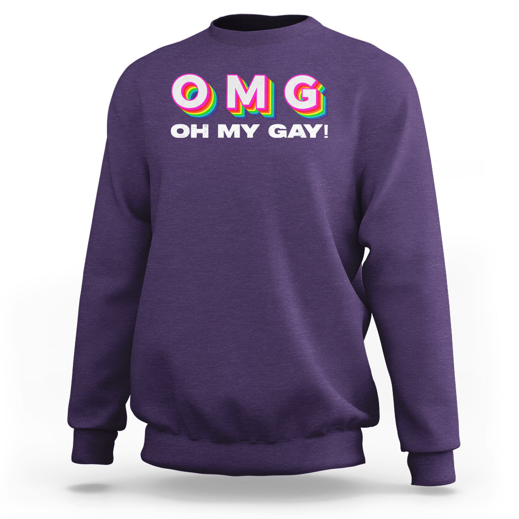 Funny LGBT Pride Sweatshirt OMG Oh My Gay - Wonder Print Shop