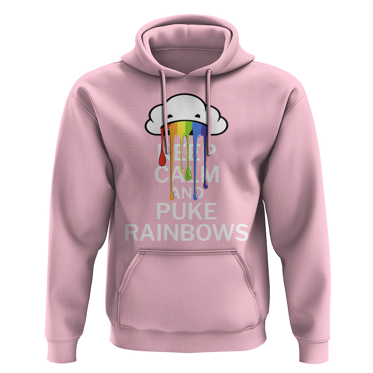 Funny LGBT Pride Hoodie Keep Calm And Puke Rainbow - Wonder Print Shop