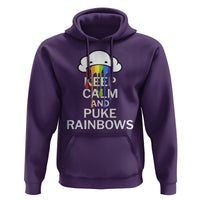 Funny LGBT Pride Hoodie Keep Calm And Puke Rainbow - Wonder Print Shop