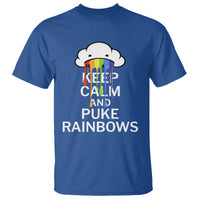 Funny LGBT Pride T Shirt Keep Calm And Puke Rainbow - Wonder Print Shop