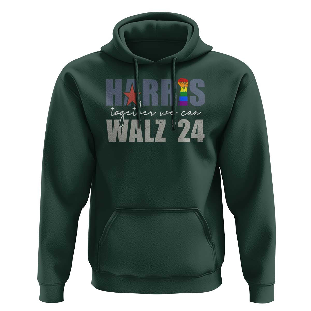 Harris Walz 2024 Hoodie Together We Can LGBTQ Rights - Wonder Print Shop