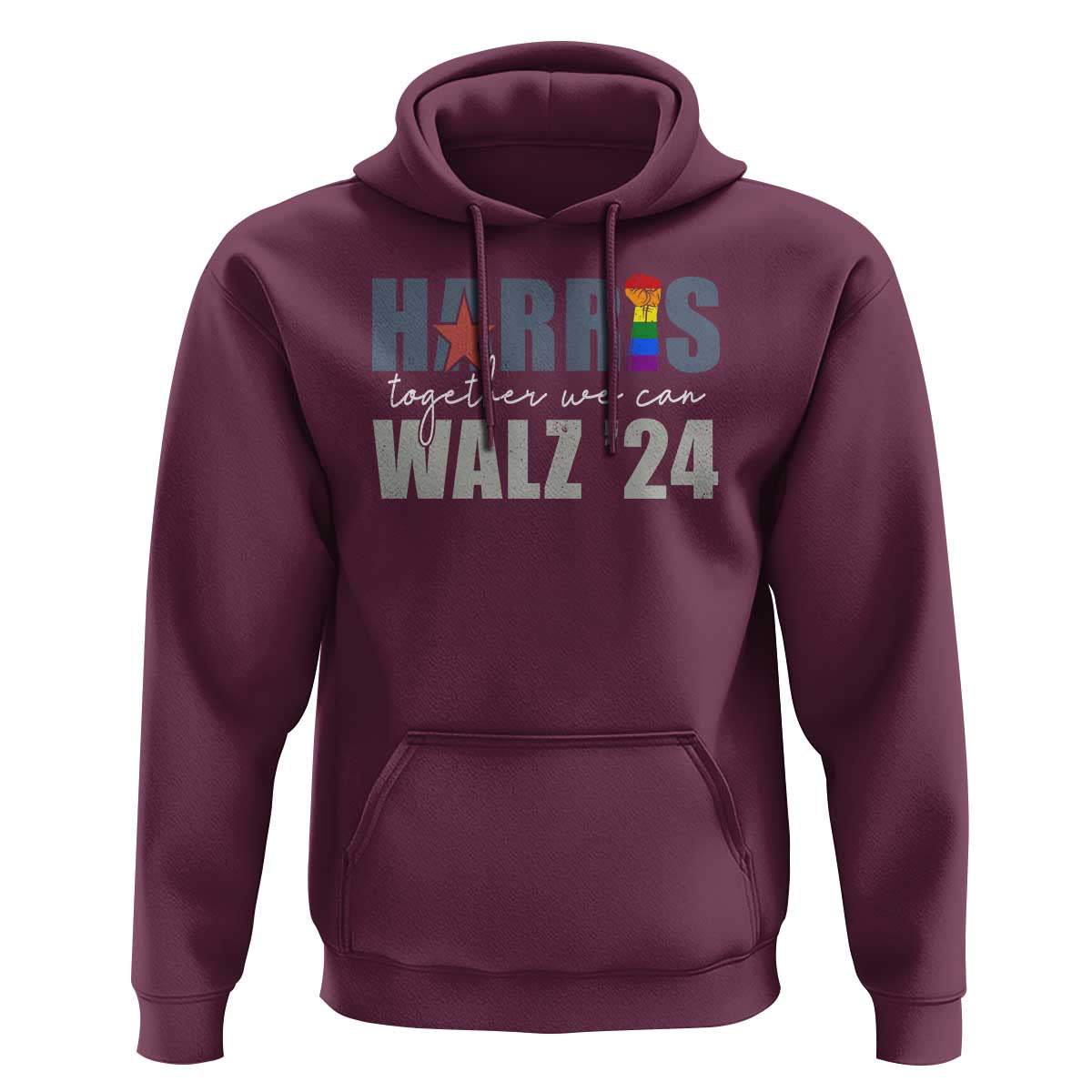Harris Walz 2024 Hoodie Together We Can LGBTQ Rights - Wonder Print Shop