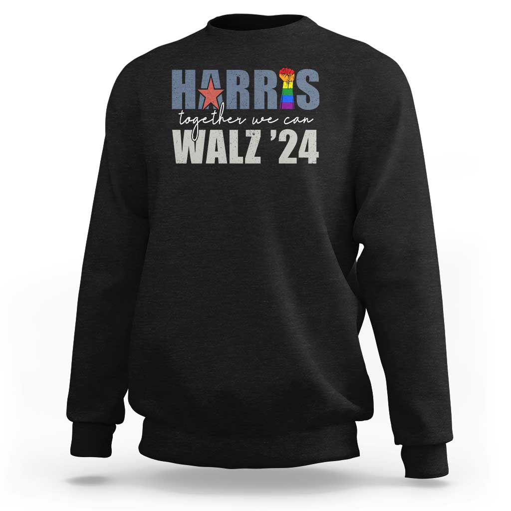 Harris Walz 2024 Sweatshirt Together We Can LGBTQ Rights - Wonder Print Shop
