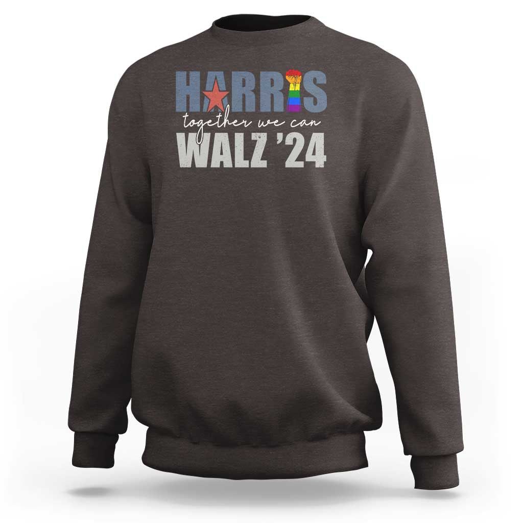 Harris Walz 2024 Sweatshirt Together We Can LGBTQ Rights - Wonder Print Shop