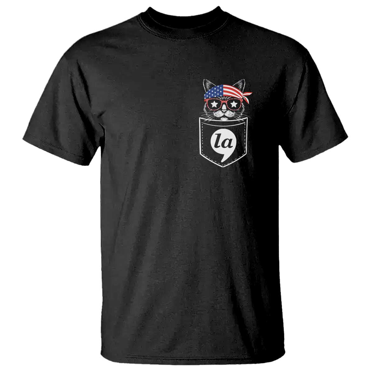 Harris Supporter T Shirt Comma-La Pocket American Cat Lady - Wonder Print Shop