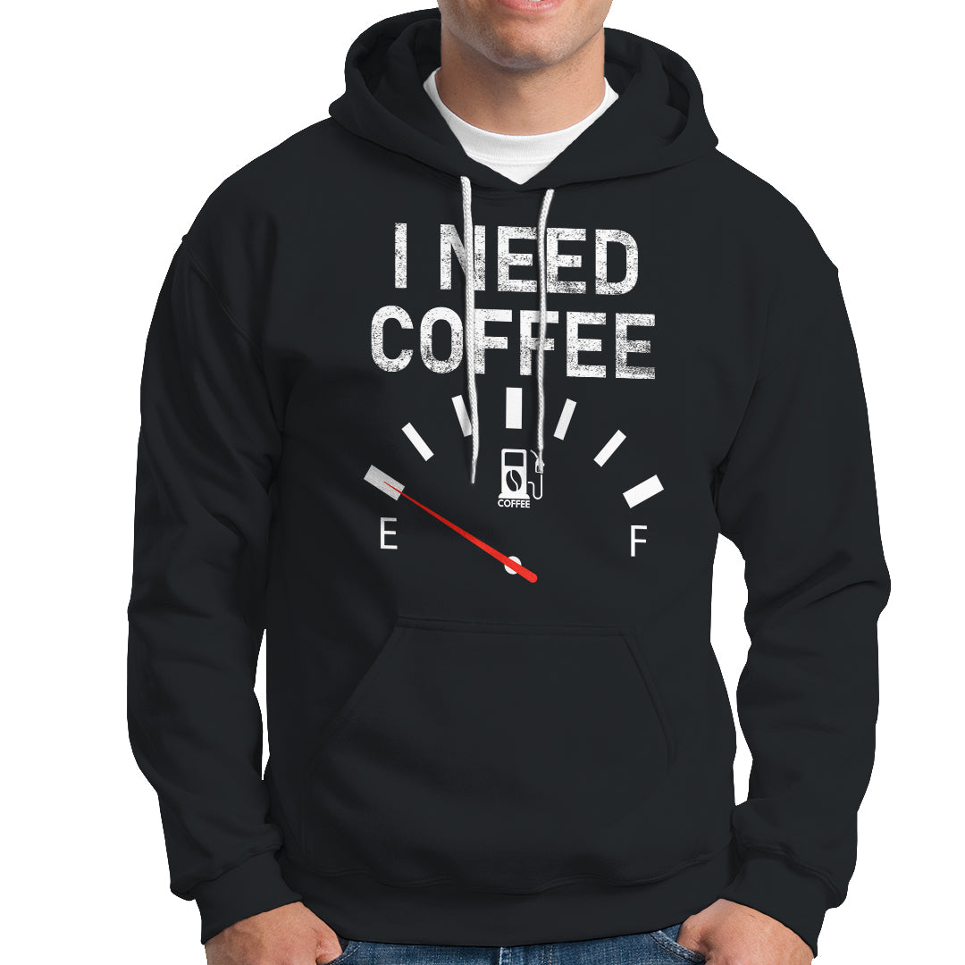I Need Coffee Funny Coffee Meter Battery Hoodie - Wonder Print Shop