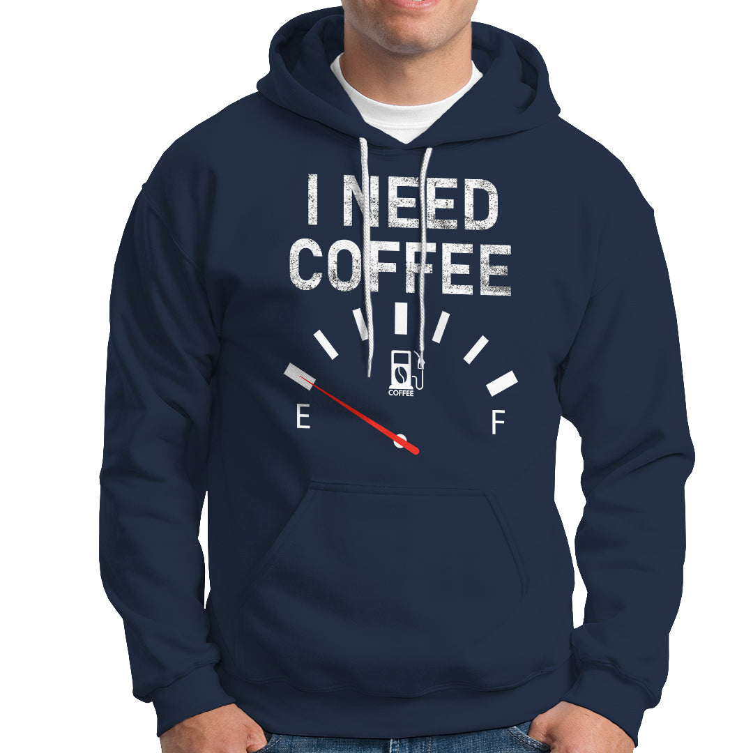 I Need Coffee Funny Coffee Meter Battery Hoodie - Wonder Print Shop