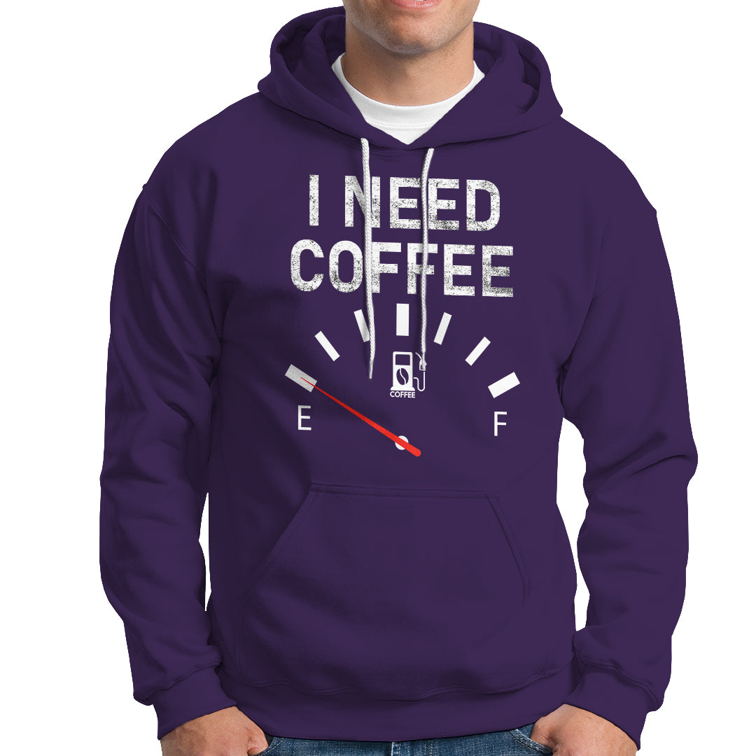 I Need Coffee Funny Coffee Meter Battery Hoodie - Wonder Print Shop