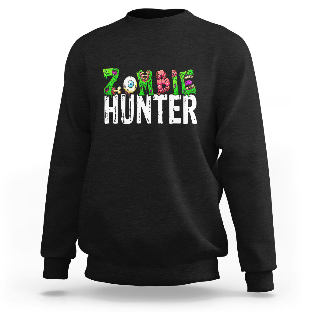 Zombie Hunter Eye Brain Hunting Halloween Costume Sweatshirt - Wonder Print Shop