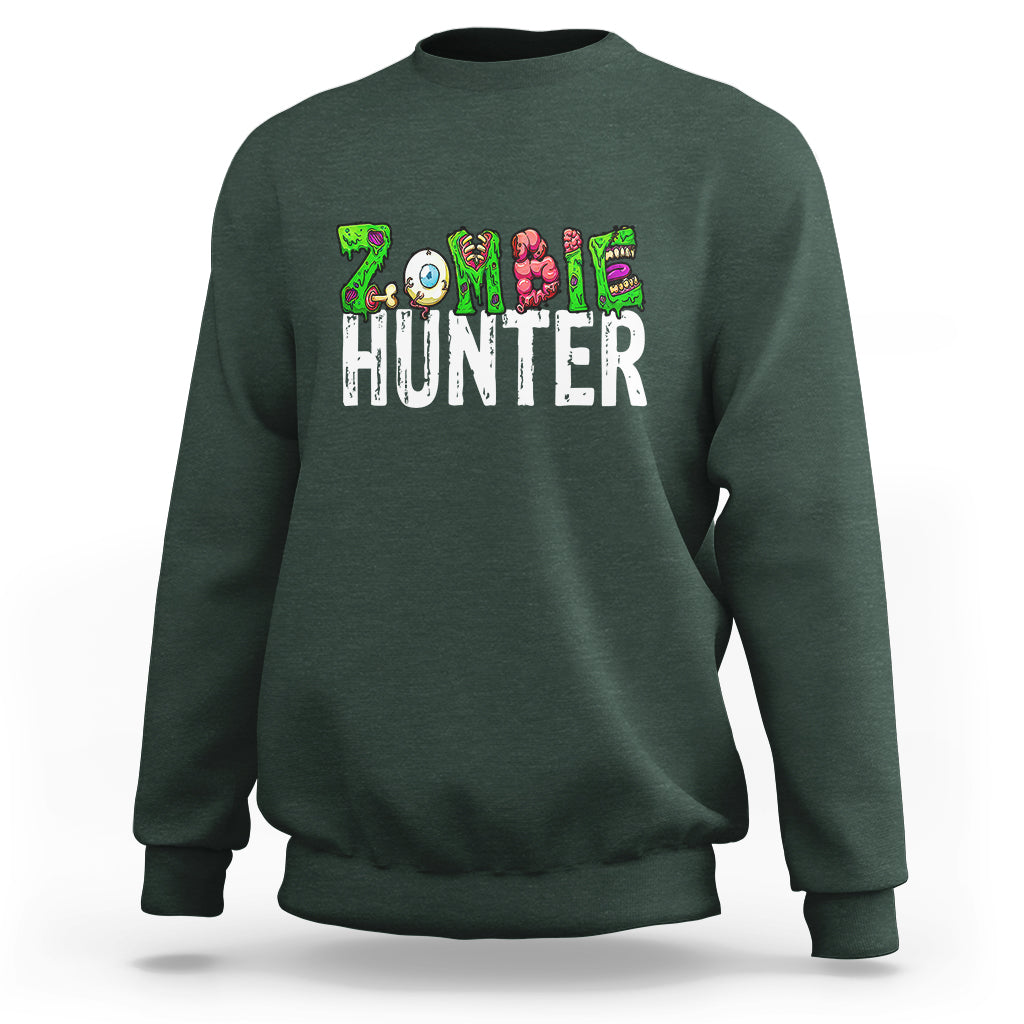 Zombie Hunter Eye Brain Hunting Halloween Costume Sweatshirt - Wonder Print Shop
