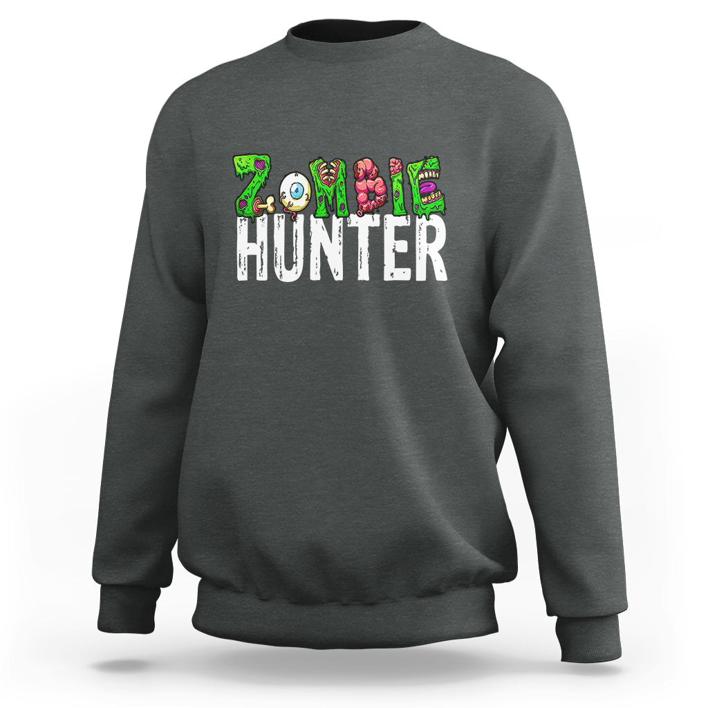 Zombie Hunter Eye Brain Hunting Halloween Costume Sweatshirt - Wonder Print Shop