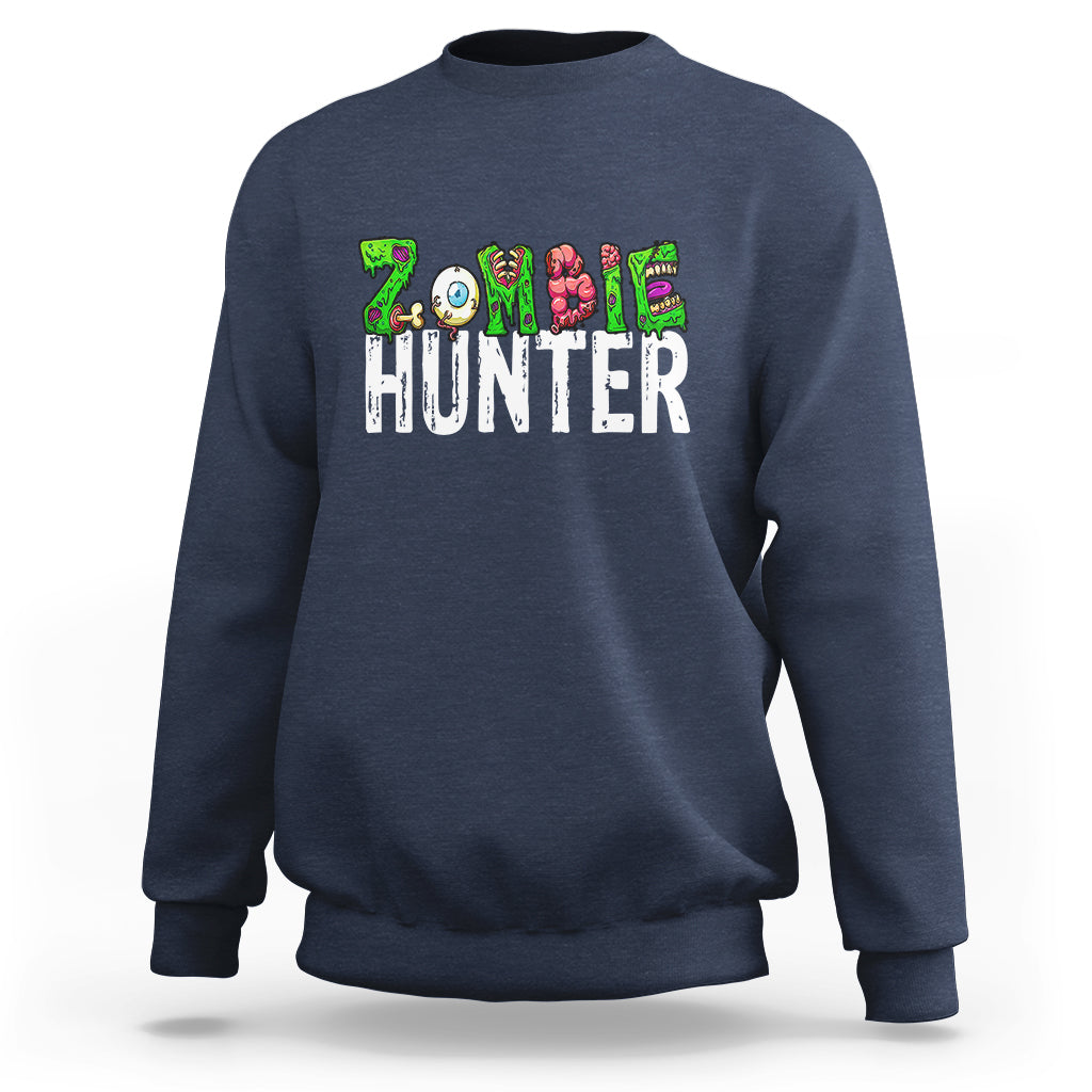 Zombie Hunter Eye Brain Hunting Halloween Costume Sweatshirt - Wonder Print Shop
