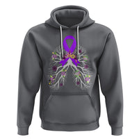Just Breathe Purple Ribbon CF Cystic Fibrosis Awareness Hoodie - Wonder Print Shop