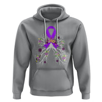 Just Breathe Purple Ribbon CF Cystic Fibrosis Awareness Hoodie - Wonder Print Shop