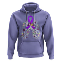 Just Breathe Purple Ribbon CF Cystic Fibrosis Awareness Hoodie - Wonder Print Shop