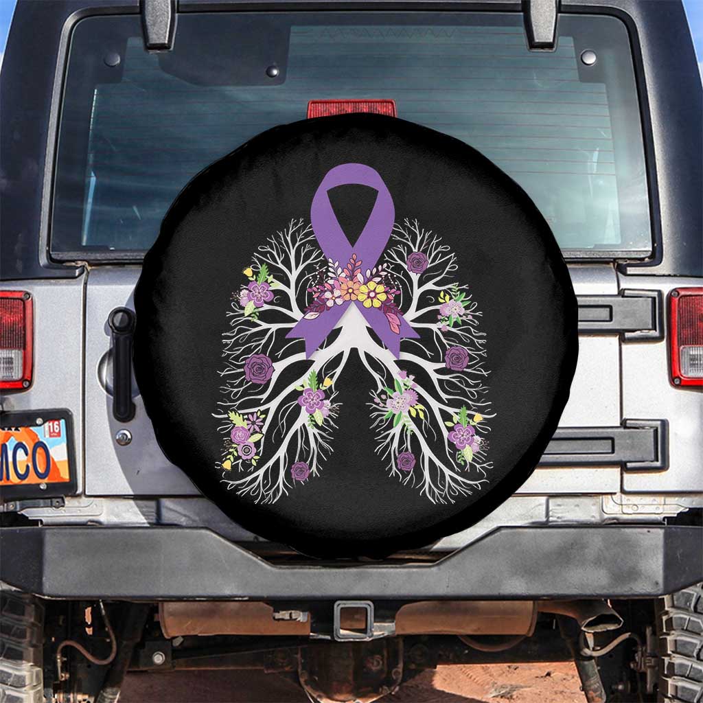 Just Breathe Purple Ribbon CF Cystic Fibrosis Awareness Spare Tire Cover TS09