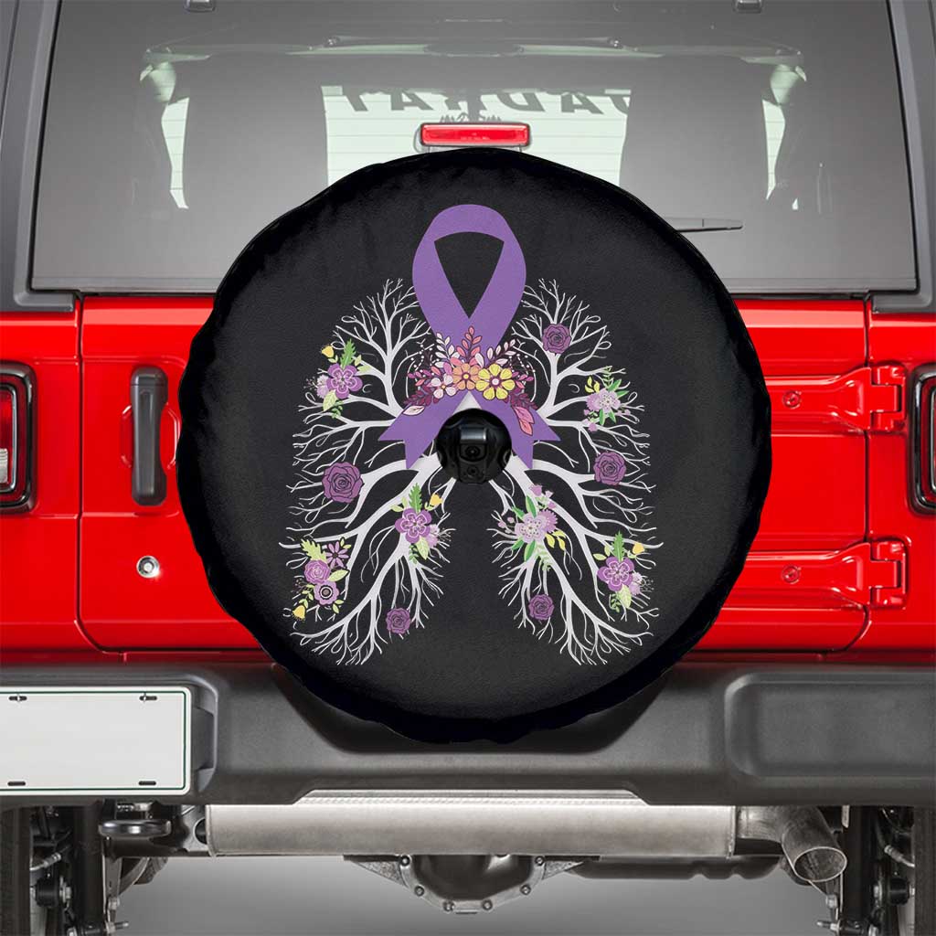 Just Breathe Purple Ribbon CF Cystic Fibrosis Awareness Spare Tire Cover TS09