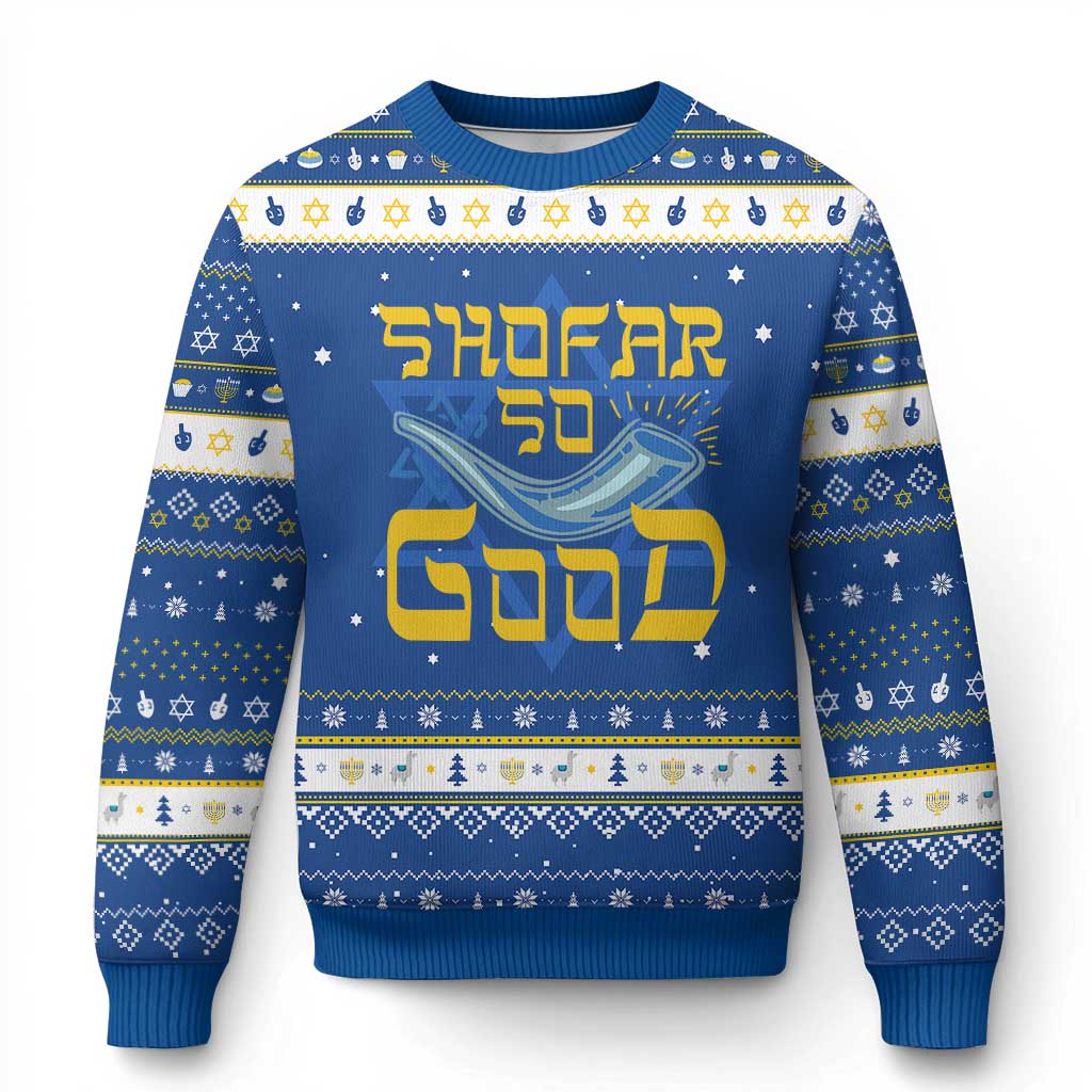 Rosh Hashanah Jewish Hanukkah Ugly Sweater Funny Shofar So Good - Wonder Print Shop