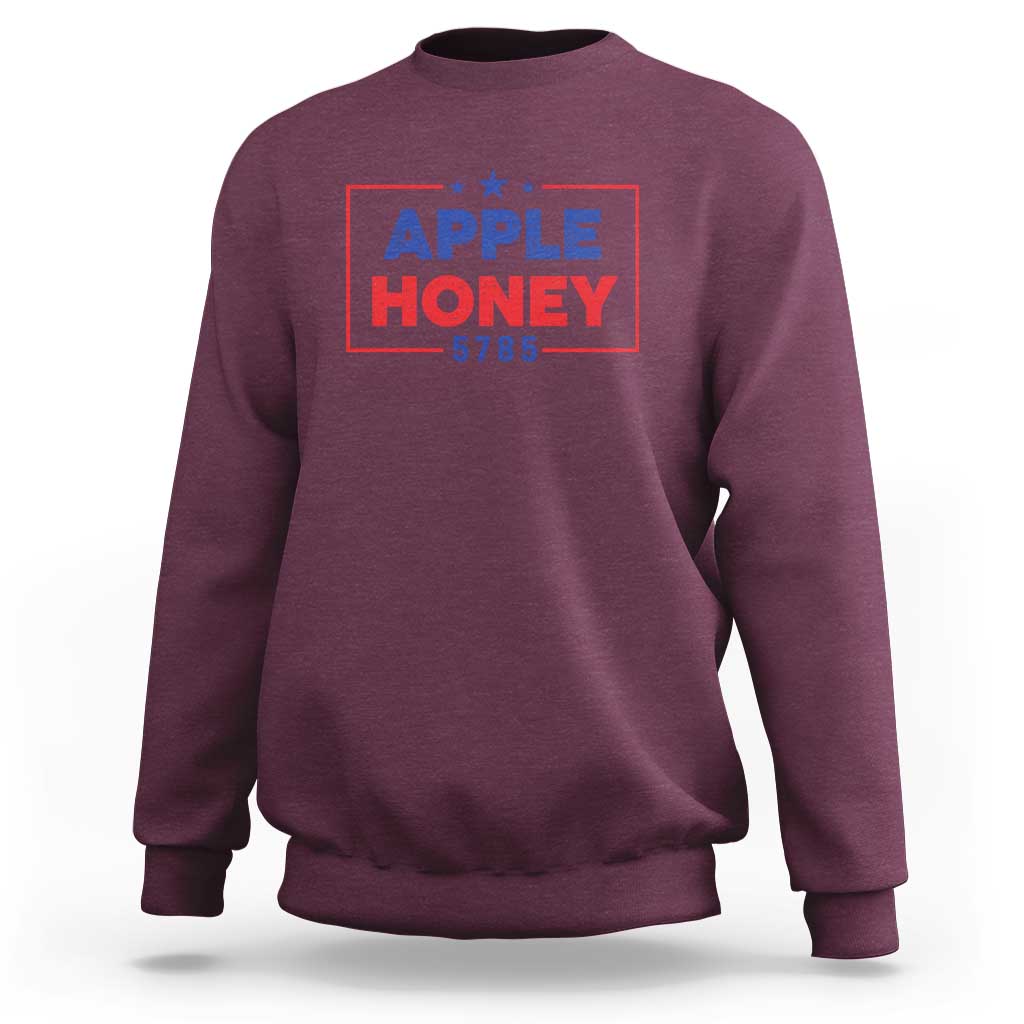Rosh Hashanah Jewish Sweatshirt Apple Honey 5785 New Year Holiday 2024 - Wonder Print Shop