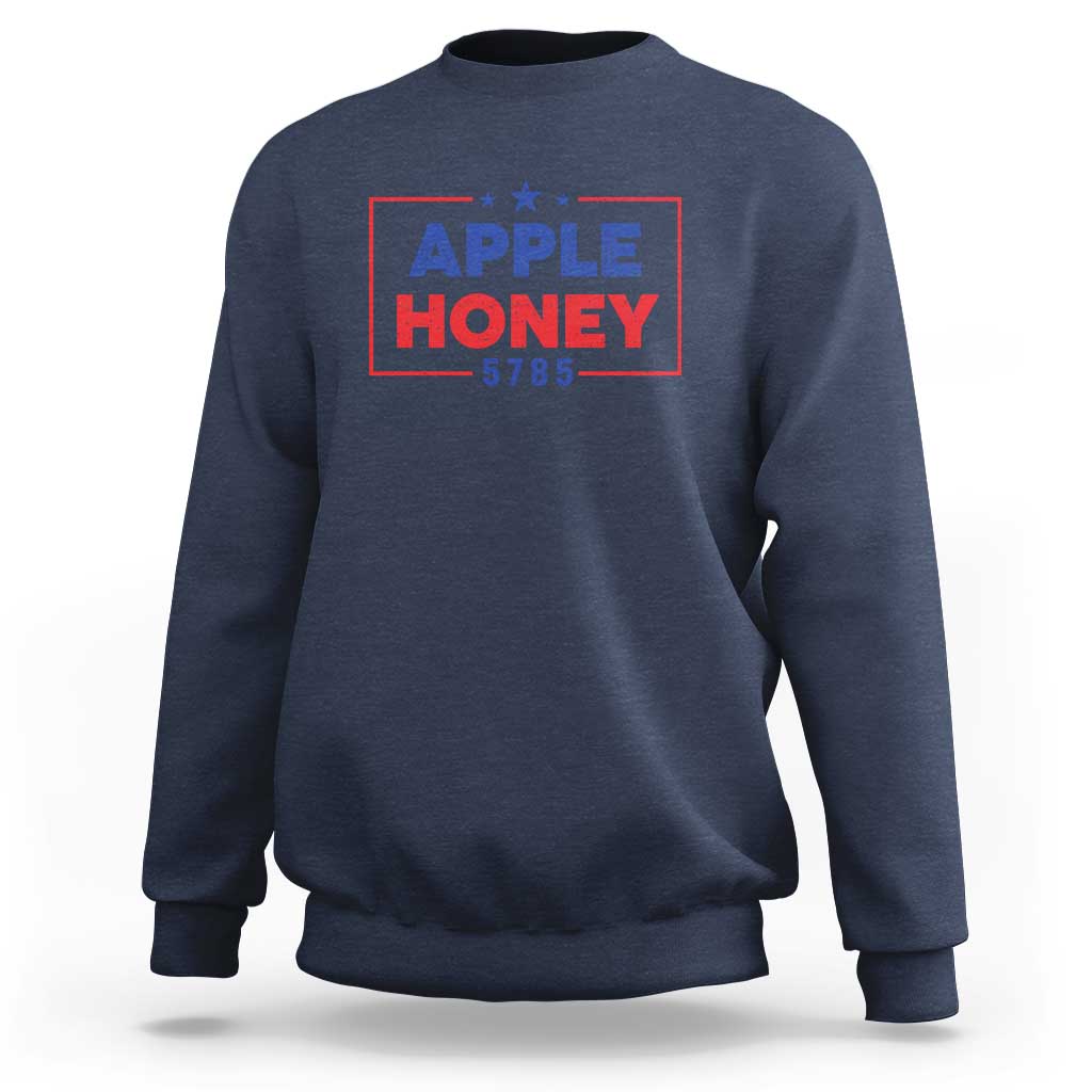Rosh Hashanah Jewish Sweatshirt Apple Honey 5785 New Year Holiday 2024 - Wonder Print Shop