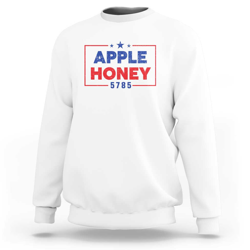 Rosh Hashanah Jewish Sweatshirt Apple Honey 5785 New Year Holiday 2024 - Wonder Print Shop