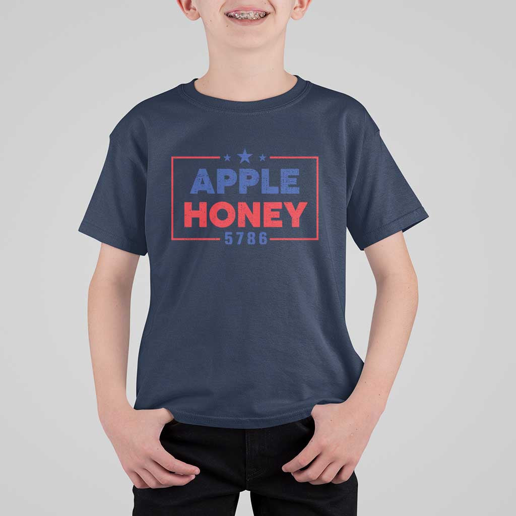 Rosh Hashanah Jewish T Shirt For Kid Apple Honey 5786 New Year Holiday 2025 - Wonder Print Shop