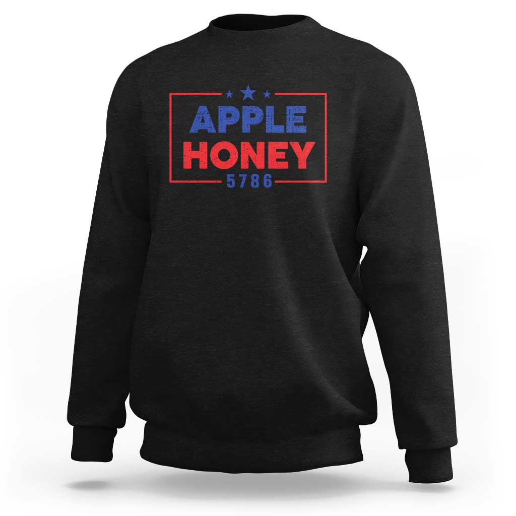 Rosh Hashanah Jewish Sweatshirt Apple Honey 5786 New Year Holiday 2025 - Wonder Print Shop