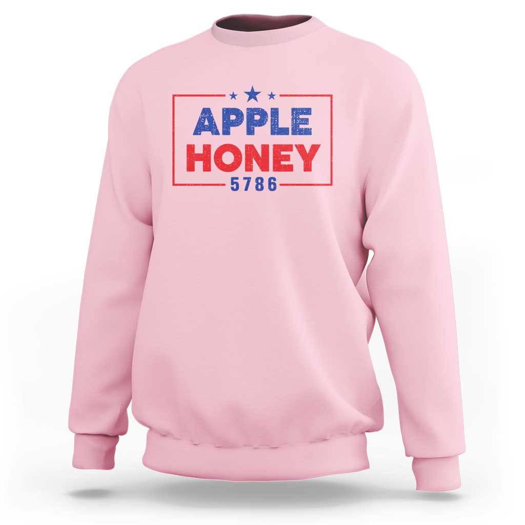 Rosh Hashanah Jewish Sweatshirt Apple Honey 5786 New Year Holiday 2025 - Wonder Print Shop