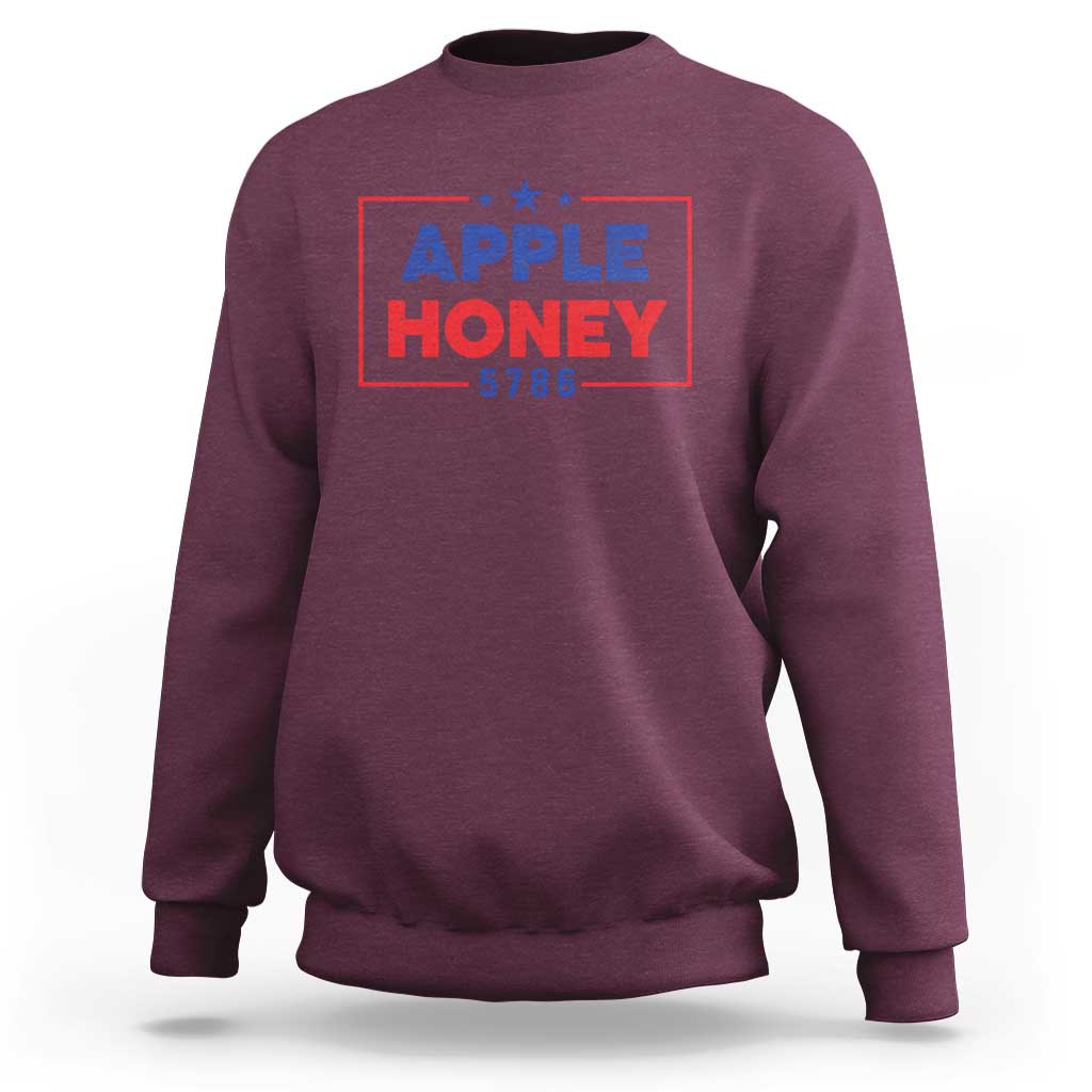 Rosh Hashanah Jewish Sweatshirt Apple Honey 5786 New Year Holiday 2025 - Wonder Print Shop
