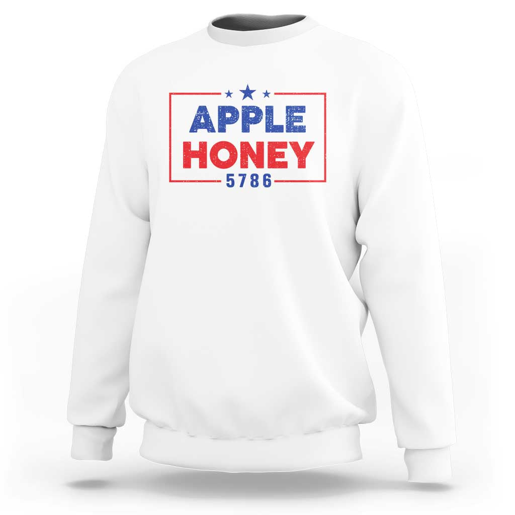 Rosh Hashanah Jewish Sweatshirt Apple Honey 5786 New Year Holiday 2025 - Wonder Print Shop