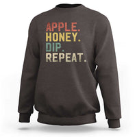 Rosh Hashanah Jewish Sweatshirt Apple Honey Dip Repeat - Wonder Print Shop