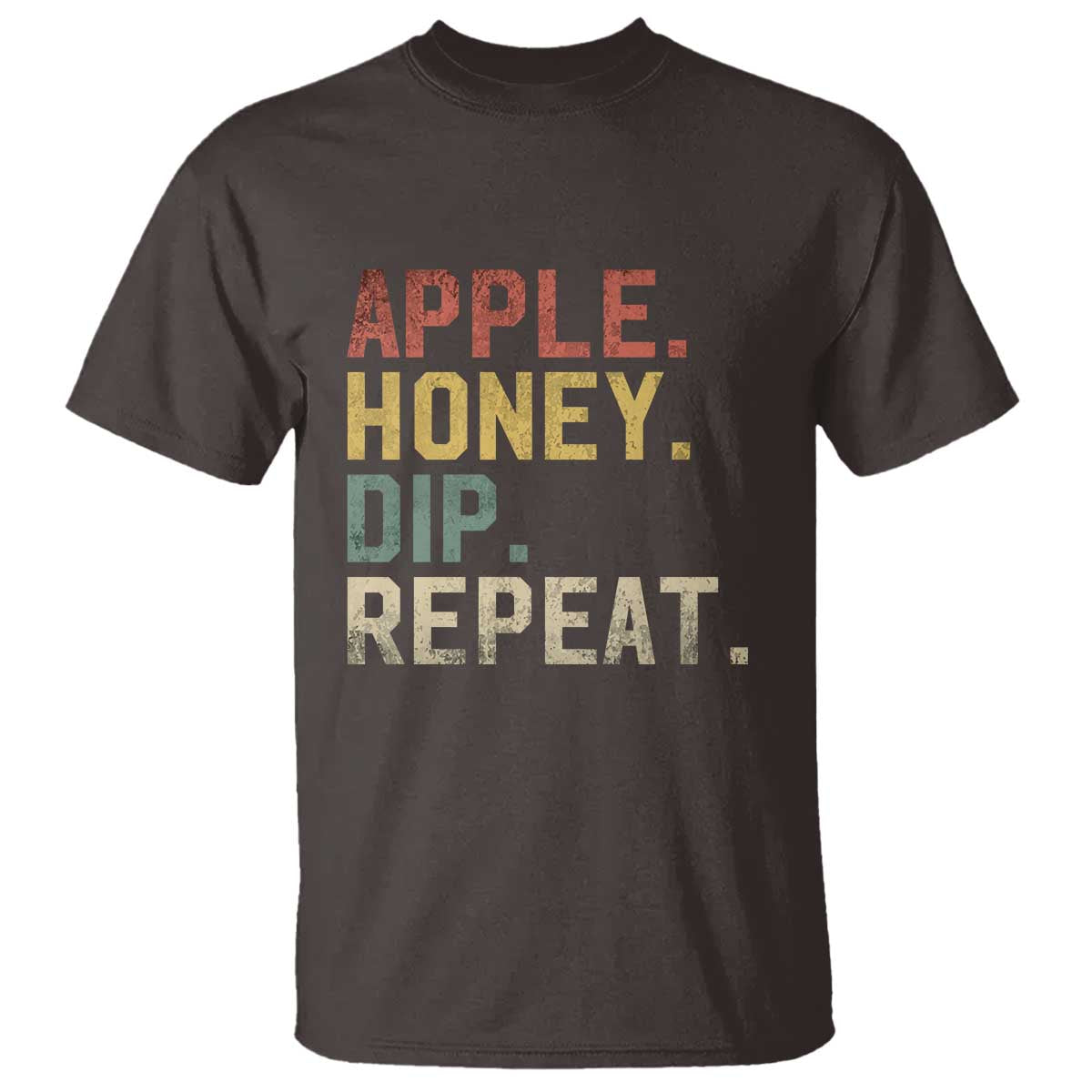 Rosh Hashanah Jewish T Shirt Apple Honey Dip Repeat - Wonder Print Shop