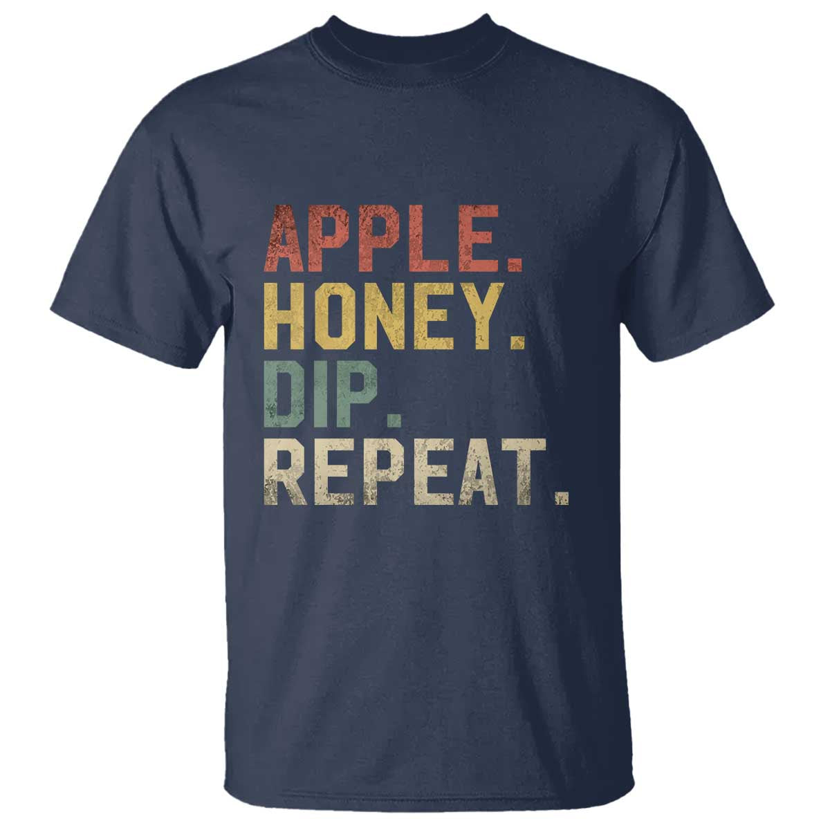 Rosh Hashanah Jewish T Shirt Apple Honey Dip Repeat - Wonder Print Shop