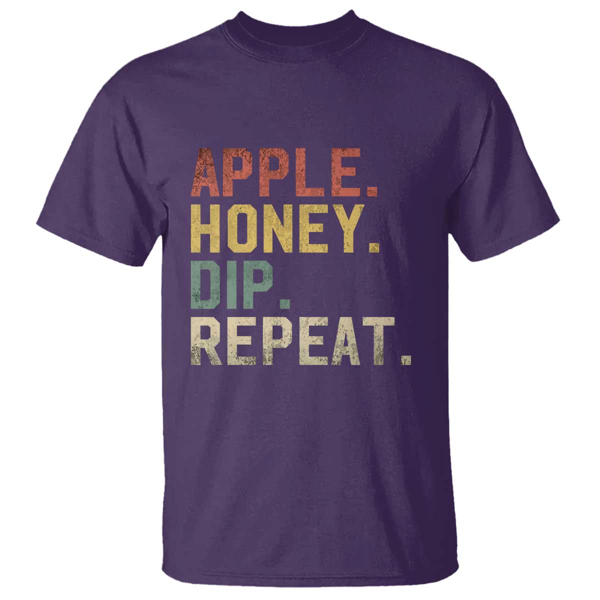 Rosh Hashanah Jewish T Shirt Apple Honey Dip Repeat - Wonder Print Shop