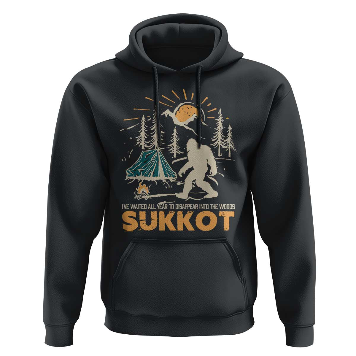 Funny Sukkot Hoodie I've Waited All Year For Sukkot Bigfoot Jewish Holiday