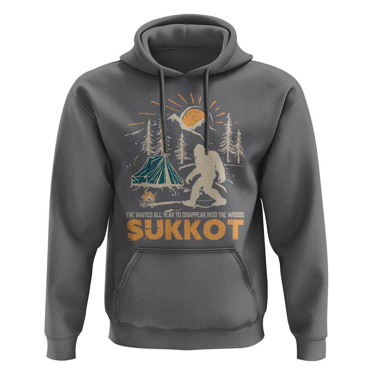 Funny Sukkot Hoodie I've Waited All Year For Sukkot Bigfoot Jewish Holiday