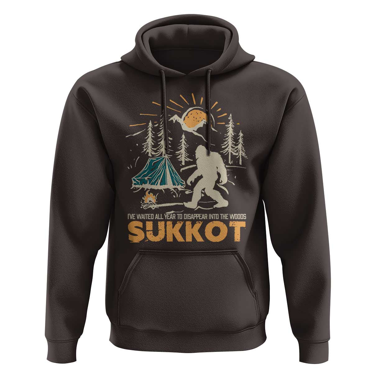 Funny Sukkot Hoodie I've Waited All Year For Sukkot Bigfoot Jewish Holiday