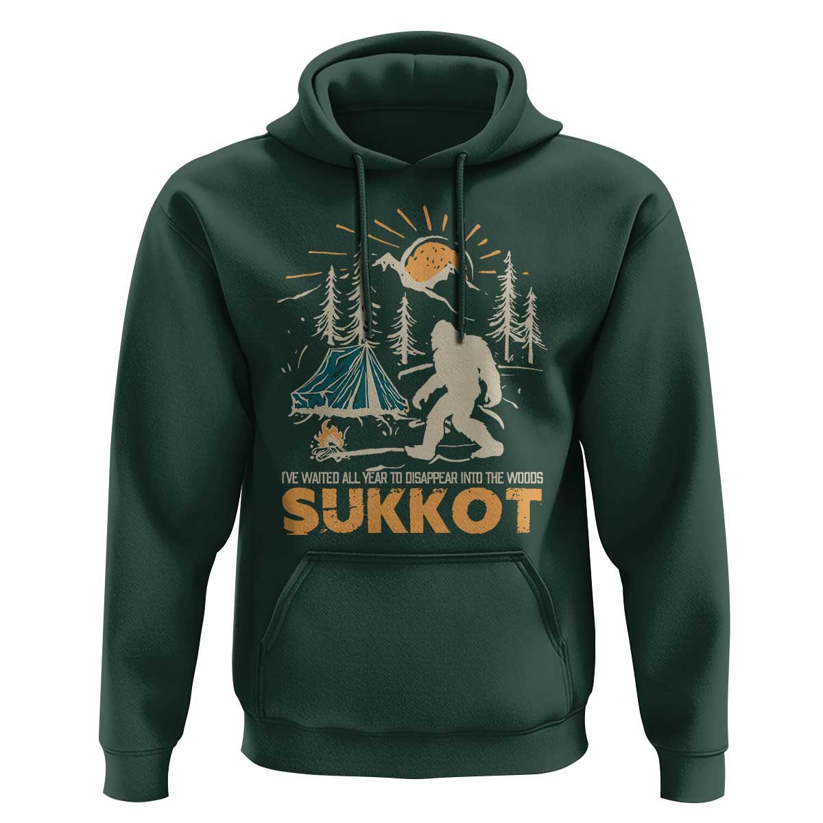 Funny Sukkot Hoodie I've Waited All Year For Sukkot Bigfoot Jewish Holiday