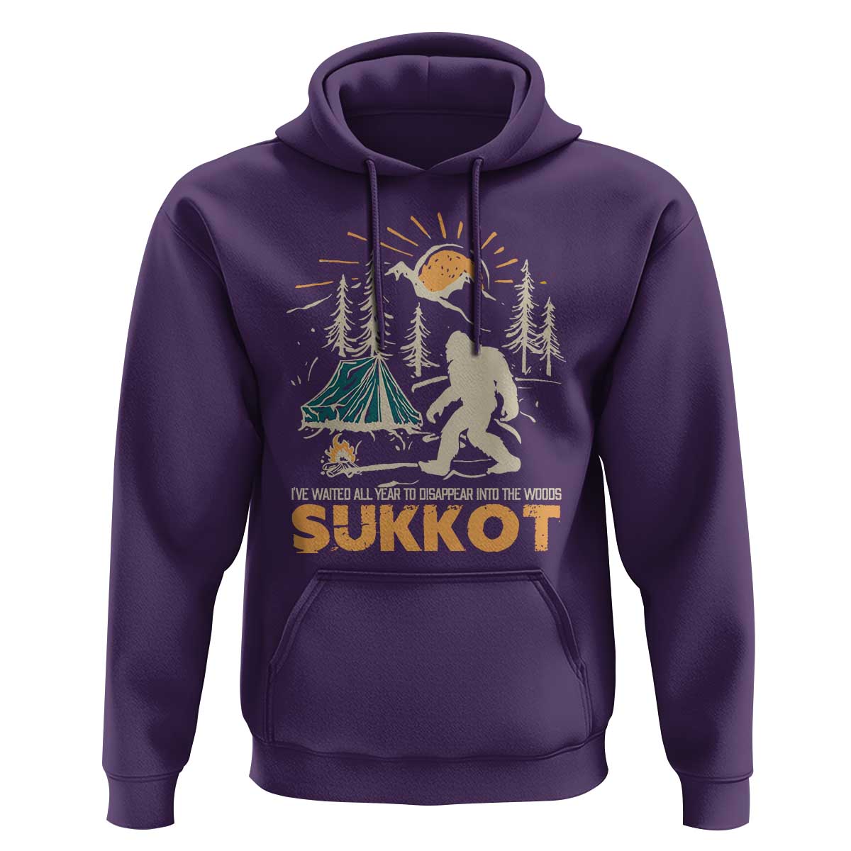 Funny Sukkot Hoodie I've Waited All Year For Sukkot Bigfoot Jewish Holiday