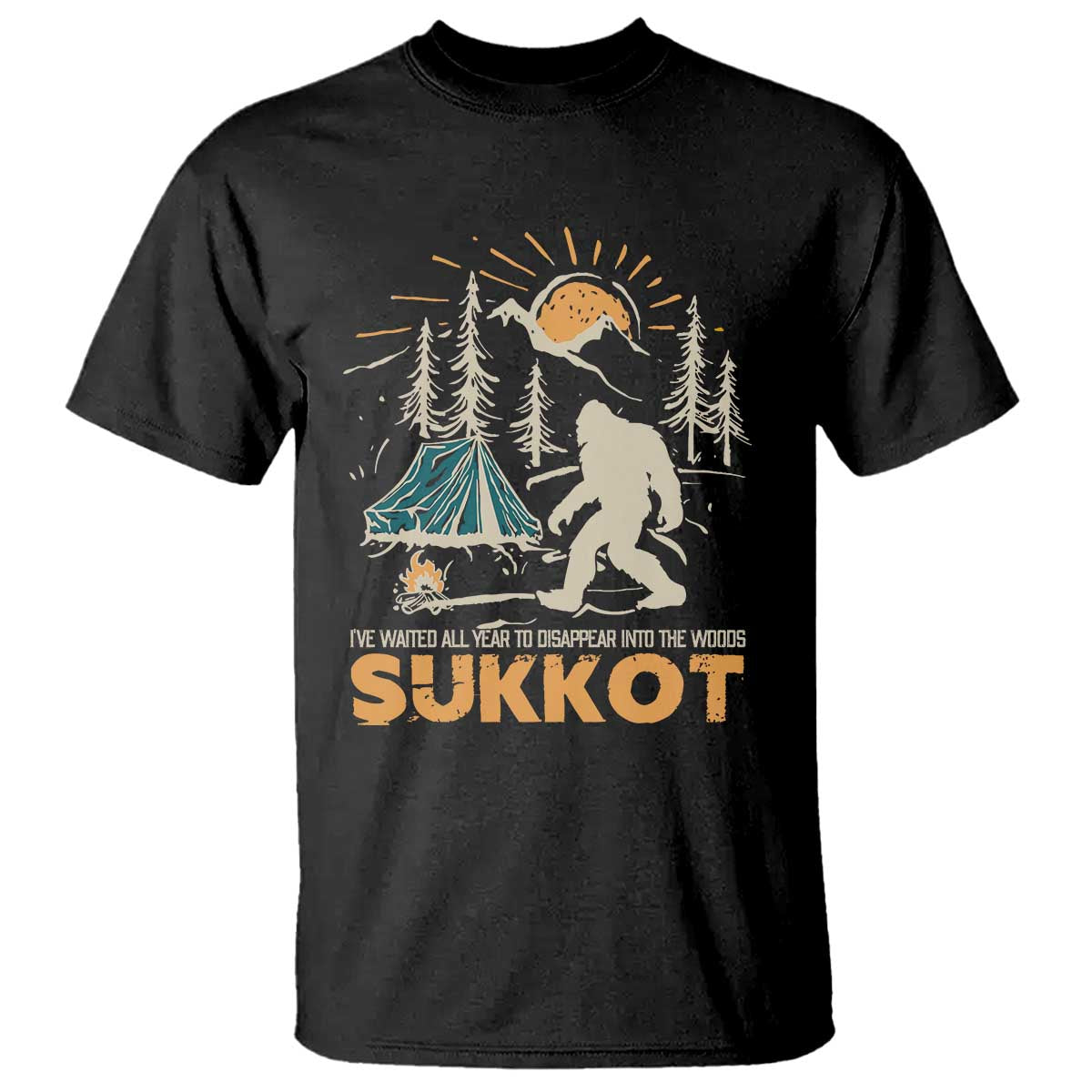 Funny Sukkot T Shirt I've Waited All Year For Sukkot Bigfoot Jewish Holiday - Wonder Print Shop
