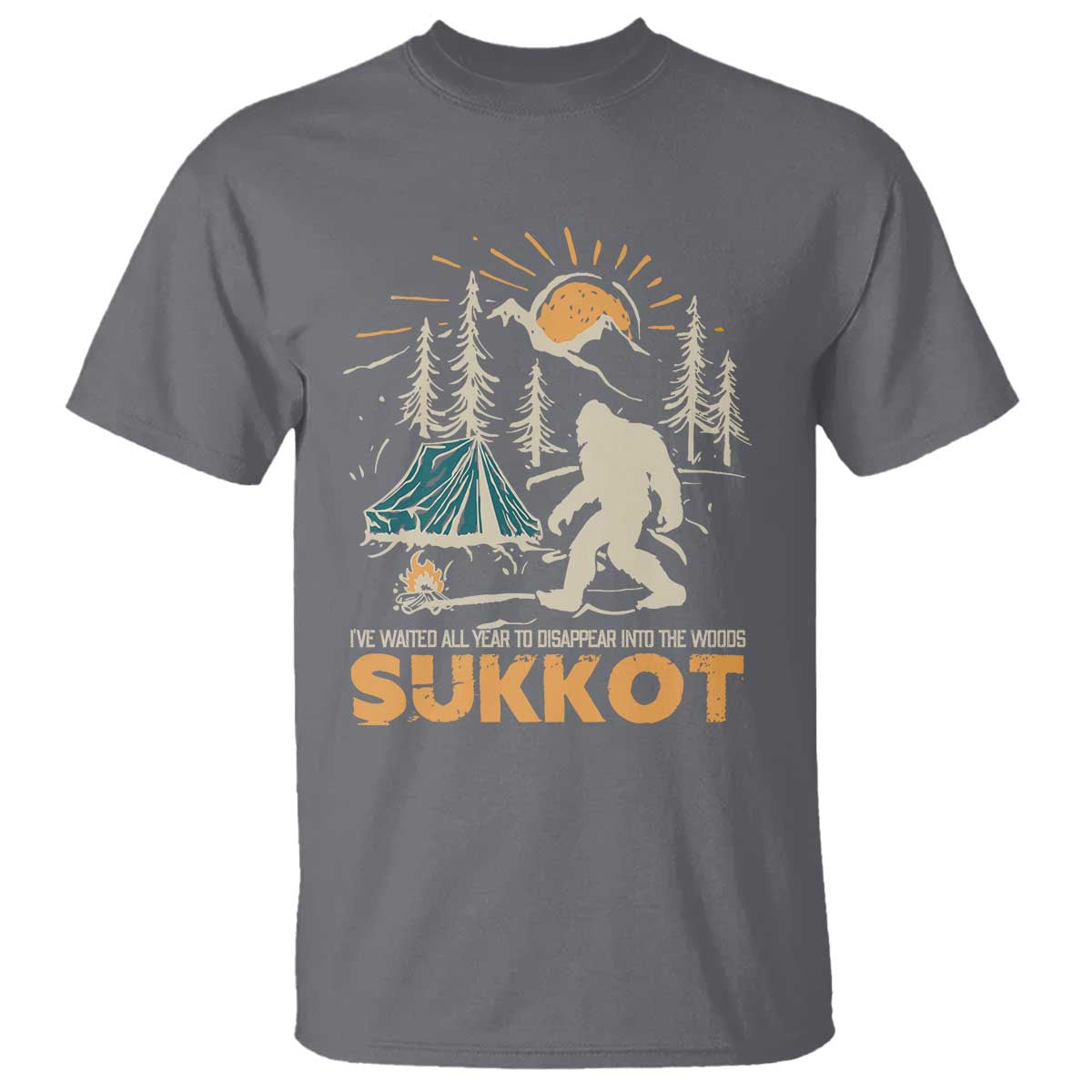 Funny Sukkot T Shirt I've Waited All Year For Sukkot Bigfoot Jewish Holiday - Wonder Print Shop