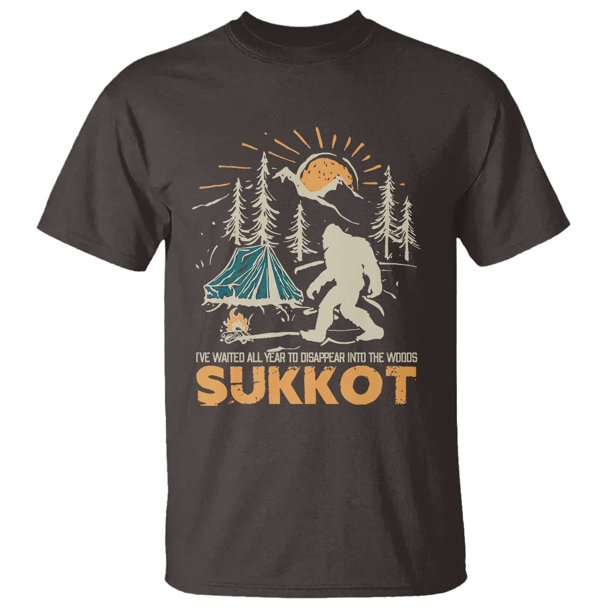 Funny Sukkot T Shirt I've Waited All Year For Sukkot Bigfoot Jewish Holiday - Wonder Print Shop