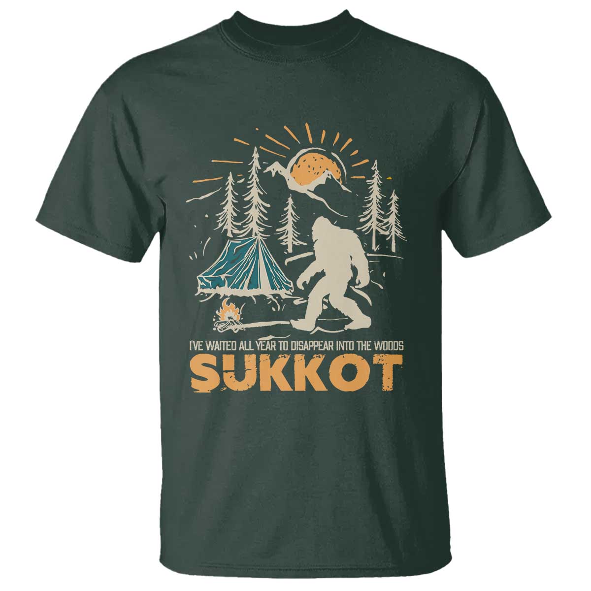 Funny Sukkot T Shirt I've Waited All Year For Sukkot Bigfoot Jewish Holiday - Wonder Print Shop