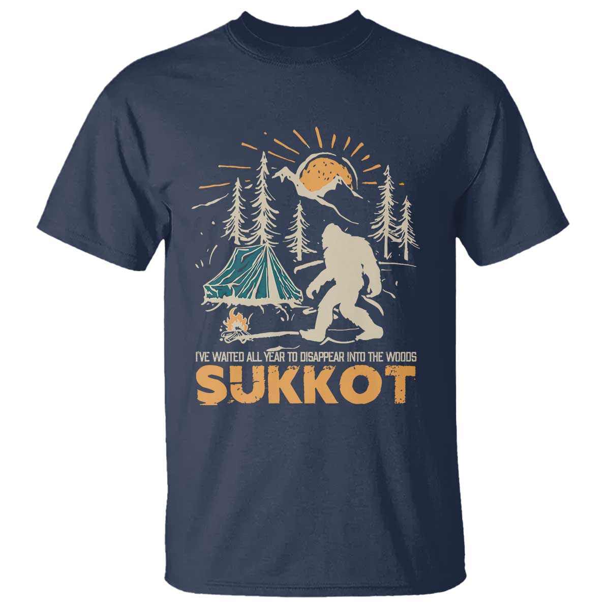 Funny Sukkot T Shirt I've Waited All Year For Sukkot Bigfoot Jewish Holiday - Wonder Print Shop
